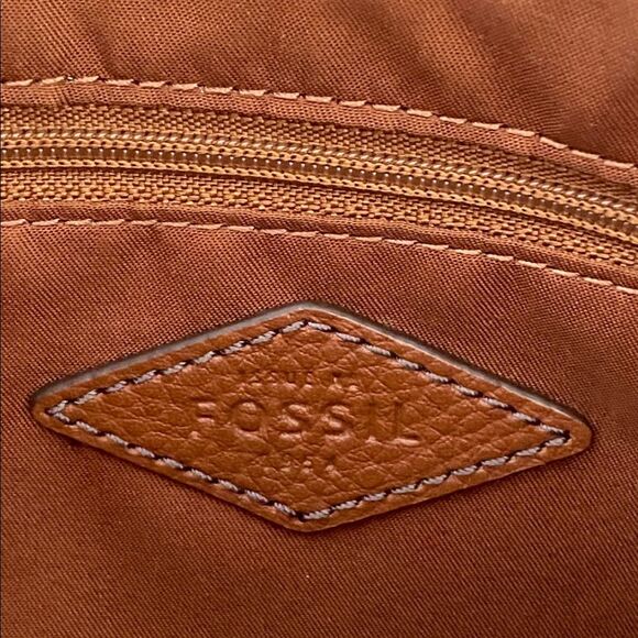 Fossil Gemma small pebbled leather crossbody bag in a brown